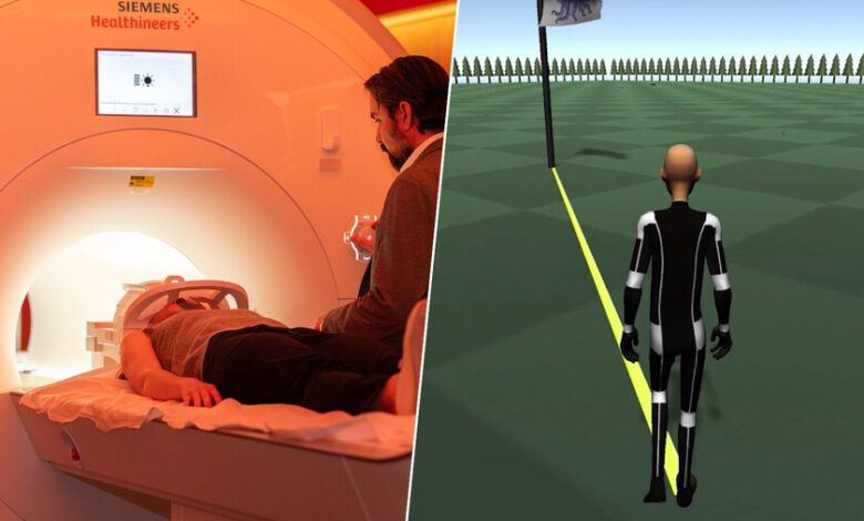 Ilustración de una persona con una interfaz cerebro-computadora