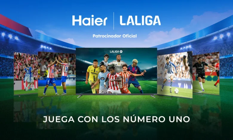 Imagen de un televisor Haier 2026 con pantalla QLED y sistema de sonido avanzado