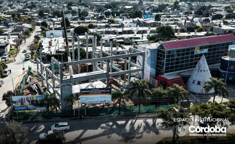 Imagen de la construcción de la nueva sede de la Universidad Provincial de Córdoba en Villa El Libertador