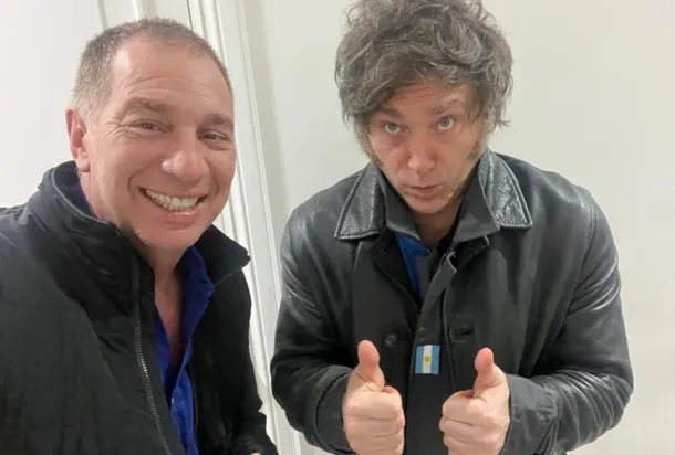 Diego Santilli en una reunión con Javier Milei
