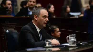 Manuel Adorni en una sesión del Senado