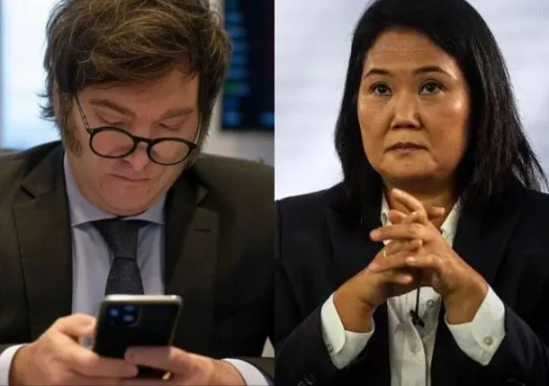 Imagen de Javier Milei y Keiko Fujimori