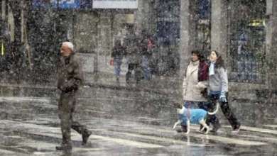 Imagen de la ciudad de Buenos Aires cubierta de nieve