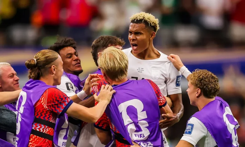Jugadores de Noruega celebran su victoria sobre Costa de Marfil en el Mundial 2026