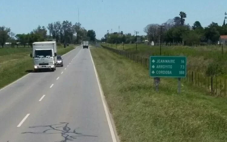 Mapa de la Ruta Nacional 19 con desvíos en Arroyito