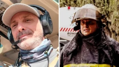 Imagen de banderas a media asta en Córdoba en honor a los brigadistas fallecidos