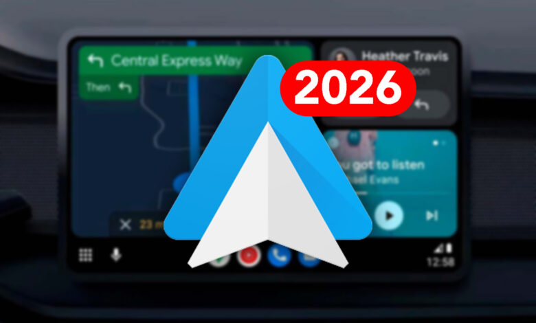 Imagen de un vehículo con Android Auto y la nueva interfaz de Google Maps