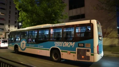 Imagen de la ciudad de Córdoba con el transporte urbano suspendido