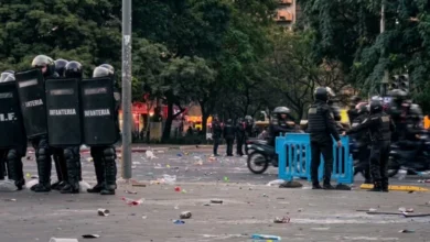 Imagen de la Policía de Córdoba desplegada en las calles para el partido de la Selección Argentina