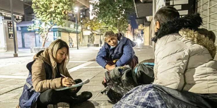 Persona en situación de calle en Córdoba, Argentina