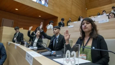 Estudiantes participando en una simulación de senadores nacionales en Córdoba