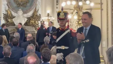 Javier Milei y Diego Santilli en la Casa Rosada