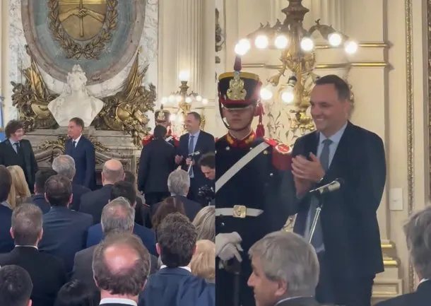 Javier Milei y Diego Santilli en la Casa Rosada