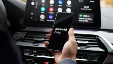 Imagen de un vehículo con Android Auto en la pantalla del sistema de infotenimiento
