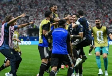 Selección Argentina celebrando su clasificación a la final del Mundial 2026