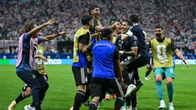 Selección Argentina celebrando su clasificación a la final del Mundial 2026