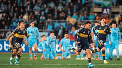 Imagen de jugadores de Boca Juniors en acción en un partido de la Copa Sudamericana