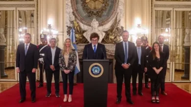 Javier Milei presentando la reforma del Banco Central