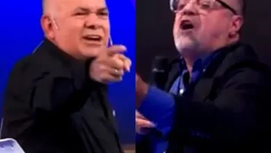Caruso Lombardi y Aldo Leiva en un debate televisivo