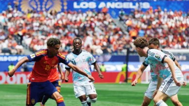 Imágenes de los jugadores de España y Bélgica en acción durante el Mundial 2026