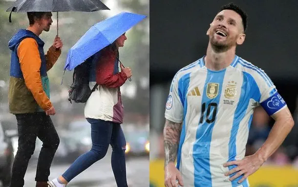 Imagen de tormenta en el AMBA con lluvia y viento