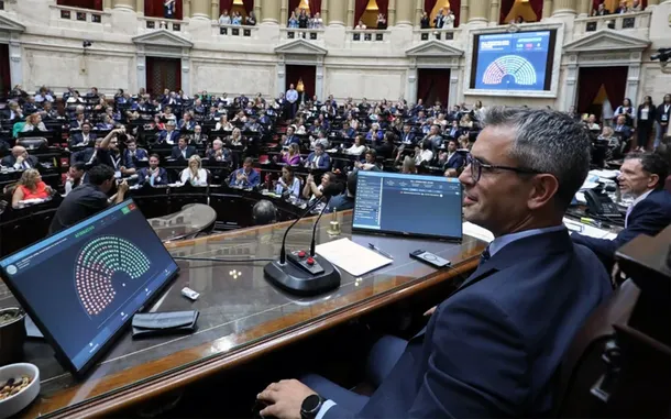 Sesión del Congreso argentino durante un debate sobre la reforma electoral