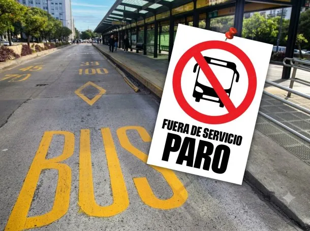 Imagen de un colectivo vacío en una calle del AMBA