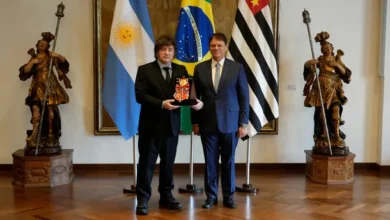 Imagen de Javier Milei en un acto político