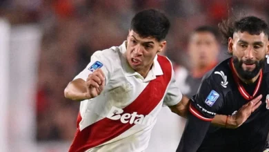 Nicolás Otamendi en su debut con River Plate