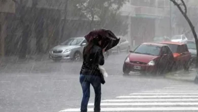 Imagen de tormenta en el AMBA con lluvia intensa y viento fuerte