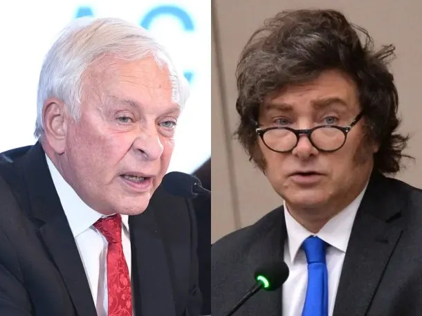 Javier Milei y Víctor Arturo Pesino en un contexto judicial