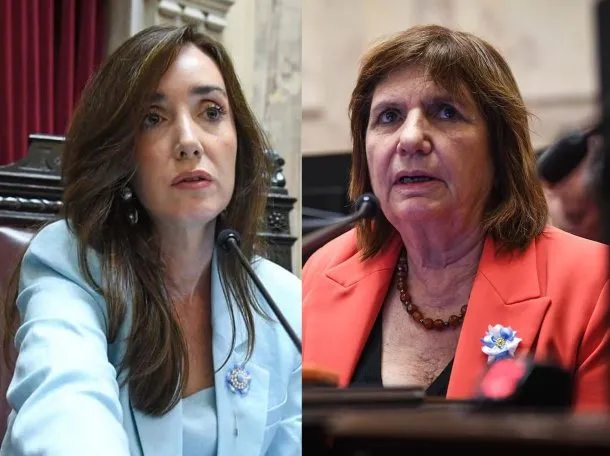 Foto de Patricia Bullrich y Victoria Villarruel en el Senado