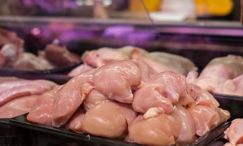 Imagen de un pollo amarillo y un pollo blanco lado a lado