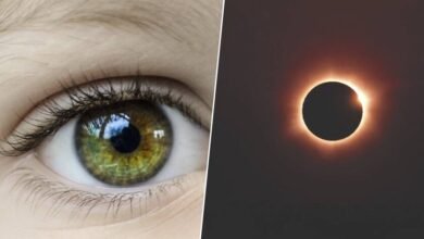 Persona mirando directamente al sol durante un eclipse solar