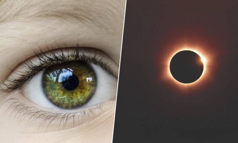 Persona mirando directamente al sol durante un eclipse solar