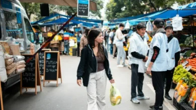 Puesto de la nueva Feria Franca en Cerro de las Rosas frente al Parque de las Naciones