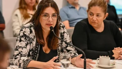 Concejala Rovetto Yapur hablando en una sesión del concejo