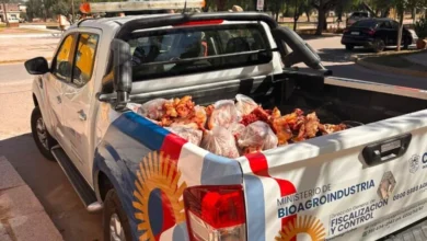 Agentes del Ministerio de Bioagroindustria inspeccionan camiones de carne en San Justo