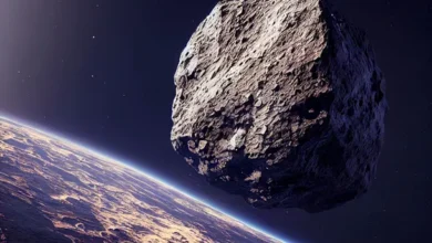 Imagen de un asteroide en el espacio