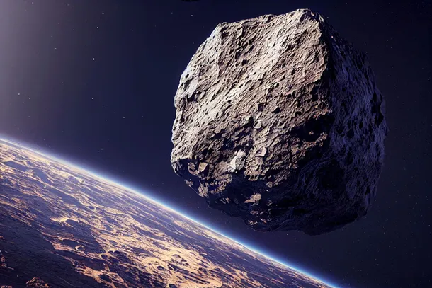 Imagen de un asteroide en el espacio