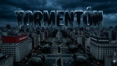 Imagen de un tormentón invernal en la región metropolitana de Buenos Aires