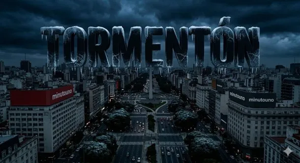 Imagen de un tormentón invernal en la región metropolitana de Buenos Aires