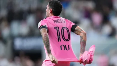 Rodrigo De Paul celebra su gol con un homenaje a Lionel Messi