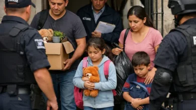 Familias en la calle después de un desalojo