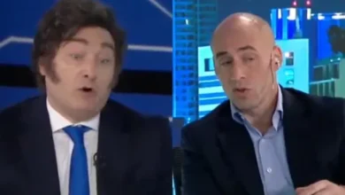 Imagen de Javier Milei y Esteban Trebucq durante la entrevista