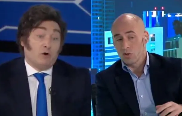Imagen de Javier Milei y Esteban Trebucq durante la entrevista