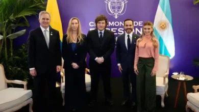Javier Milei y Abelardo De la Espriella durante la toma de posesión en Colombia