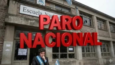 Docentes en movilización durante el paro nacional