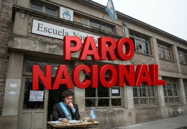 Docentes en movilización durante el paro nacional