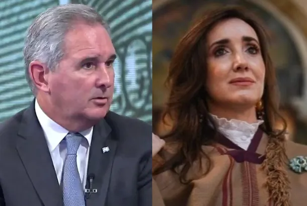 Fotografía de Pablo Quirno y Victoria Villarruel en una reunión política